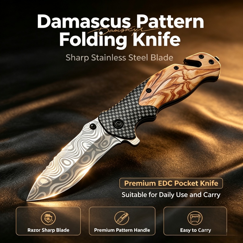 Складной нож с дамасским узоро – обзор и цена Edc Daily Carry